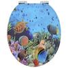 Soft Close Toilet Seat Set 2 pcs Deep Ocean Blue 44 x 38 cm