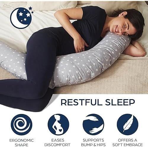 Niimo Breastfeeding and Pregnancy Pillow - Grey - Alpha Xxl - Multifunctional - Removable 100% Cotton Cover