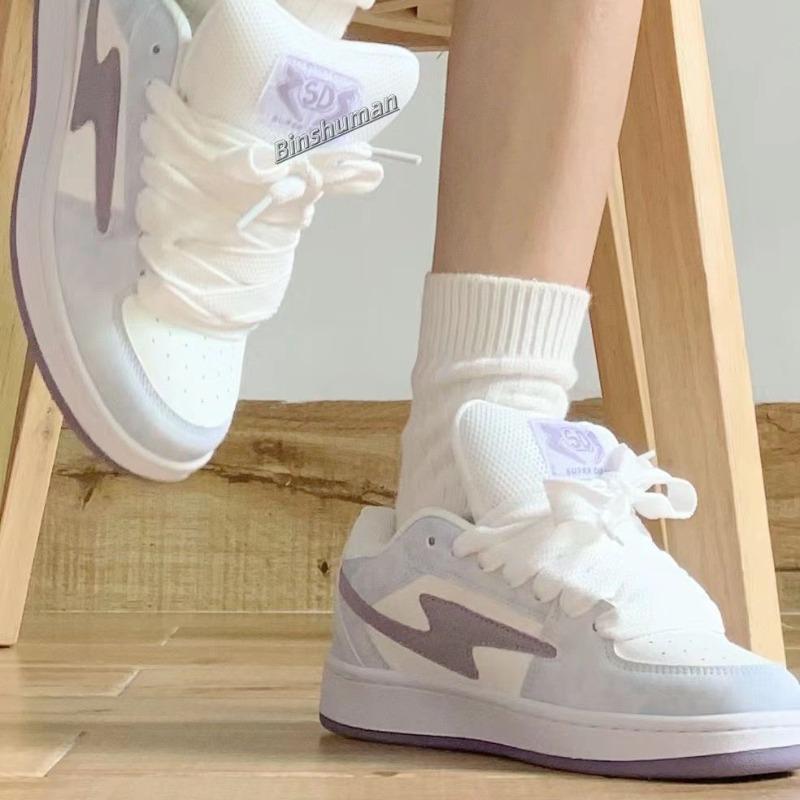 Lavender dream niche bread shoes original retro lightning board shoes women's tide niche versatile wear-resistant casual shoes