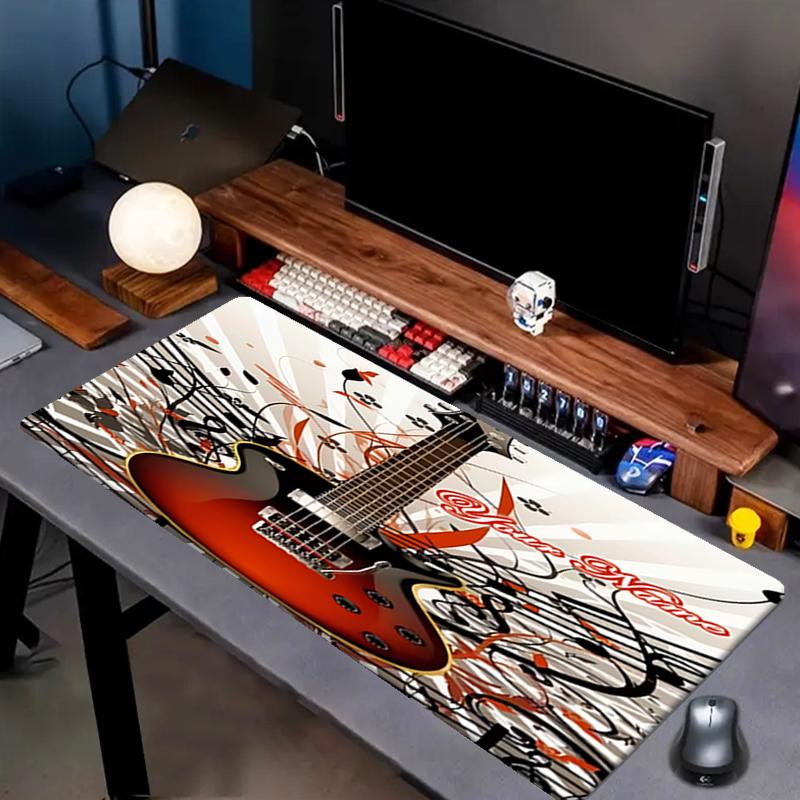 1PC Custom Name Electric Guitar Artwork Mouse Pad, Keyboard and Mouse Desk Pad, for Computer Notebook  Birthday Gift For Any Room Or Office
