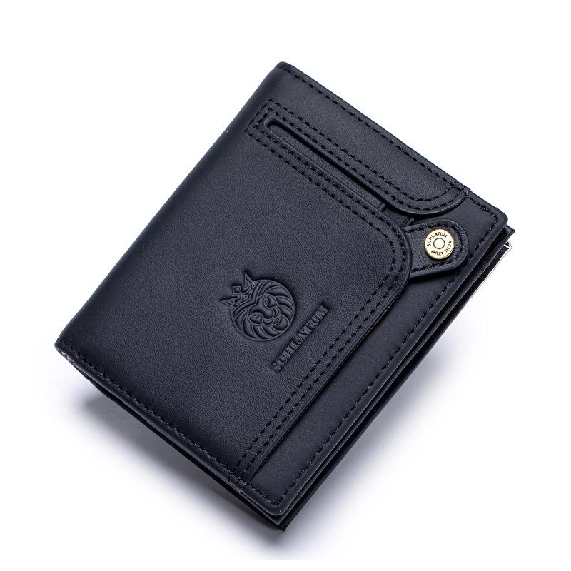 Anti-theft Bag, Genuine Leather Vertical Wallet with Multiple Slots, Men's Short Wallet