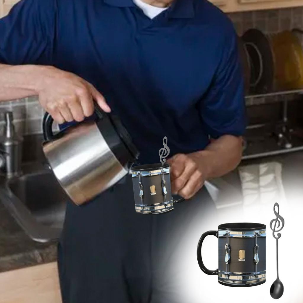 Vintage Muggar Roliga Vita Svarta Engelsk Trumma Kaffemugg Trummis Gåvor Trumma Gåva Musiker Födelsedag Akrylglas Daglig Vattenkopp