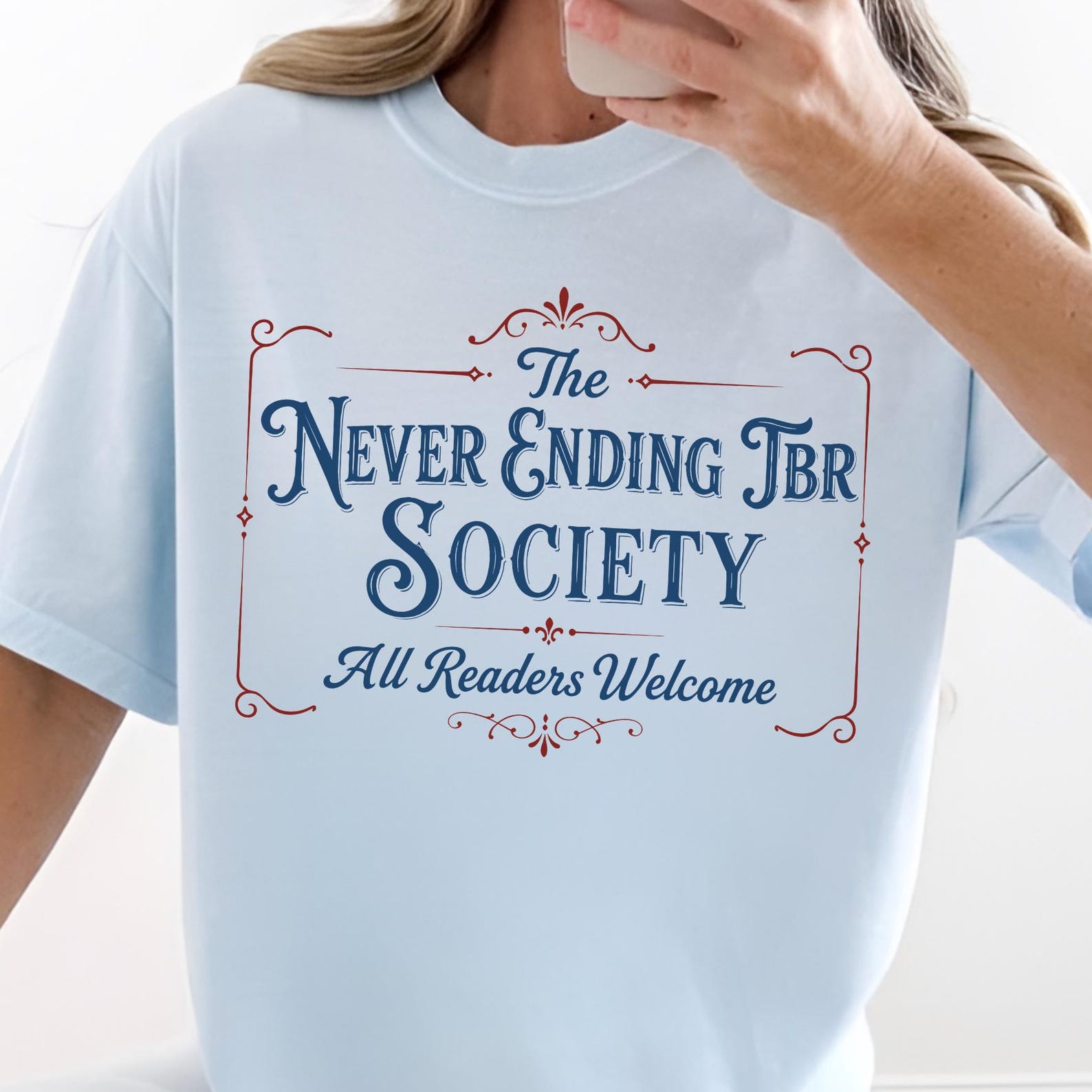 Never Ending TBR Society Shirt, Librarian Reader Gift, Literary Shirt, Book Lover Gift, Book Club Shirt, Fiction Reader Gift for Librarian L