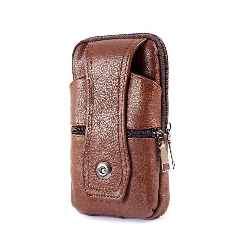 Genuine Leather Men's Multifunctional Phone Waist Bag