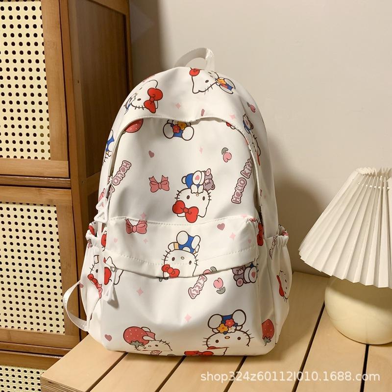 Schoolbag print graffiti student female backpack waterproof backpack Sanrio kt cat niche versatile schoolbag Korean girl