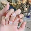 394 - Romantic Bow Wearable Nail Art with Flash Chain & Handmade Light Therapy False Nail Patches