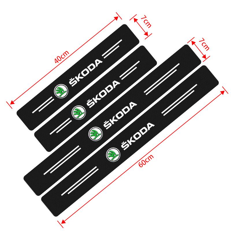4pcs Door Threshold Scuff Plate Guards Accessories For Skodas Octavia Kodiaq Fabia Rapid Superb A5 A7 2 Threshold Plate Sticker
