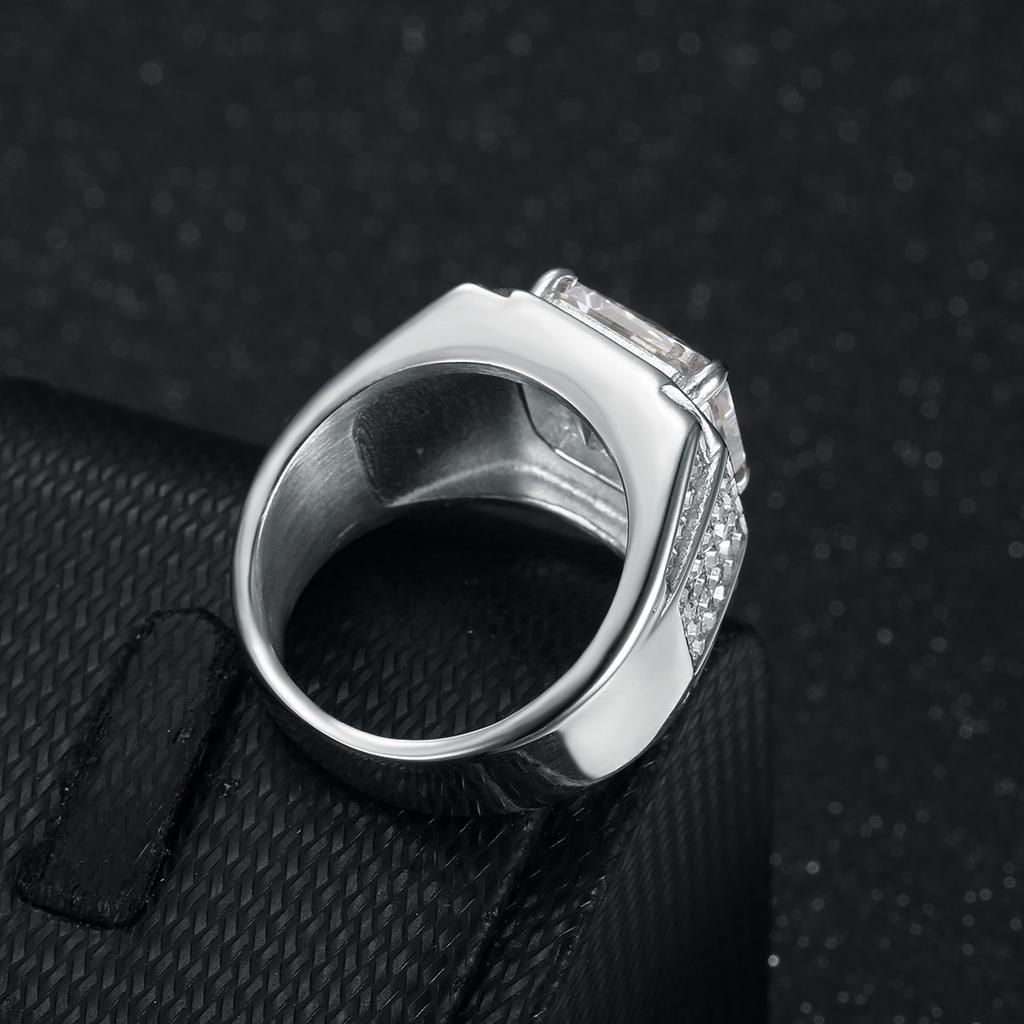 Ring new gold plated diamond luxury inlaid 3A zircon hip hop men's ring
