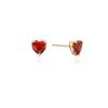 4mm Garnet Heart 14k Gold Earrings LPFM4014G