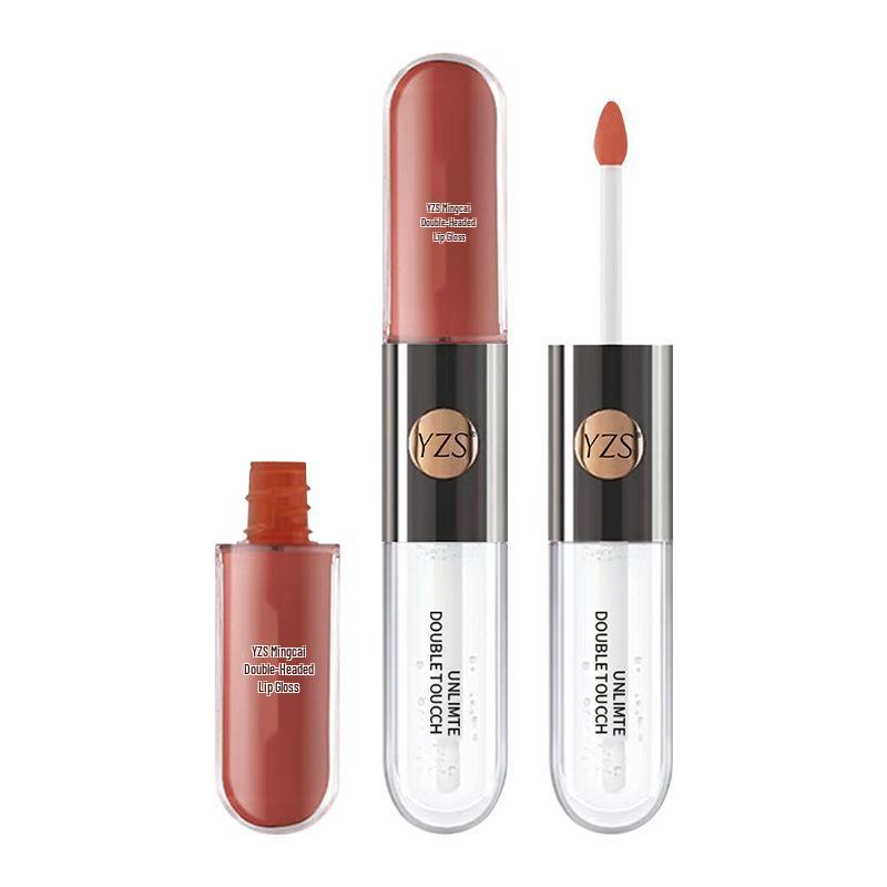 Двусторонний блеск для губ Mingcai: Зеркальный Водный Блеск, Нелипкий, Помада для Студентов, Отбеливающий Эффект, Прозрачное Покрытие.