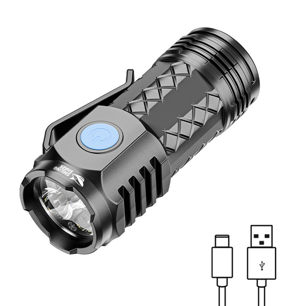 3LED Mini Portable Torch with Pen Clip Car Repair Working Lights Anti-Slip Repair Emergency Light 500mAh for Outdoor Camping Use