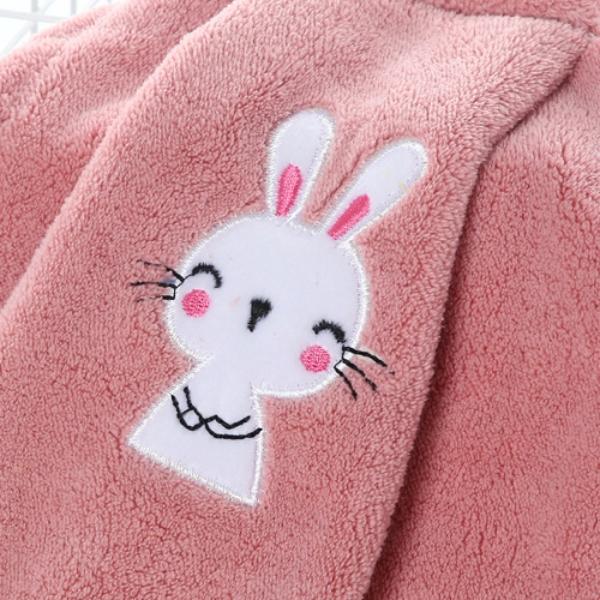 High Density Coral Velvet Cartoon Embroidery Hanging Towel Kitchen Cloth Handkerchief Absorbent Towel