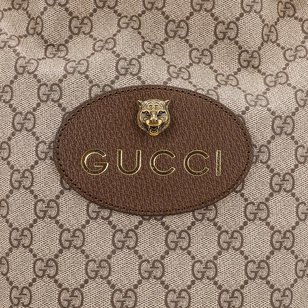 Gucci Neo Vintage Series Tiger Head Decor Old Flower Logo Drawstring Large Capacity Canvas Bucket Bag Tote Backpack Unisex Couple 473875-K9RHT-8856