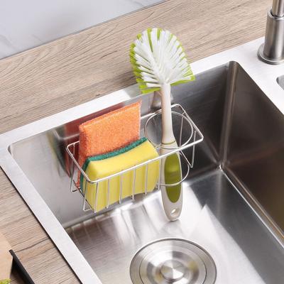 Doppellagiger Schwammhalter Edelstahl Küchen-Trockengestell Spülbecken-Organizer Spülbecken mit zwei Becken