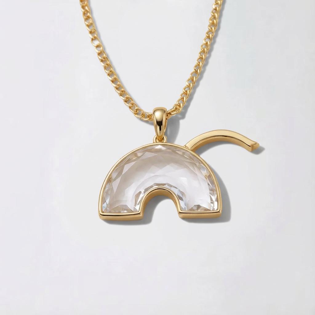 European Retro Rainbow Glass Photo Frame Necklace with DIY Openable Hollow Design Pendants, Transparent Box Gold