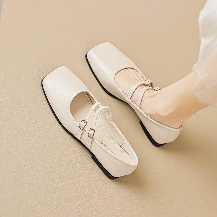 

Серебряные туфли Мэри Джейн, женские летние темпераментные туфли с закрытым носком на плоской подошве, нежные туфли, женские туфли большого размера 41 A 43 40