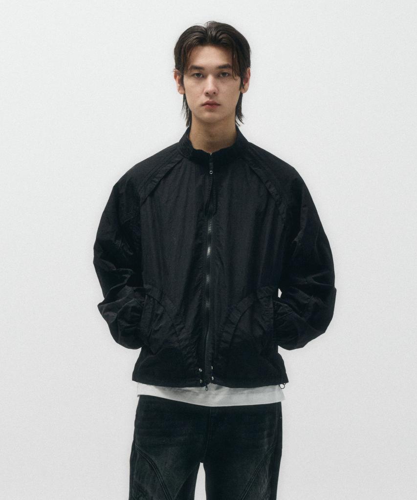 Ecorr Pipe Trimmed Crinkle Jacket_Black