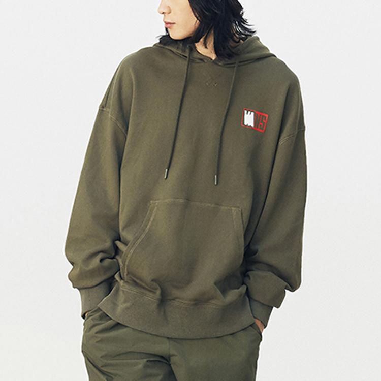 Vans Logo Printed Pullover Hoodie Men hoodies Army-Green VN0A54JKKCZ