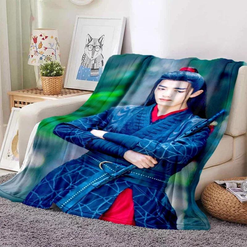 Drama De Ongetemde Xiao Zhan Wang Yi Bo Zachte Gooi Deken Gooi Deken Zachte Cartoon Gedrukt Sprei Sprei Sofa Gift