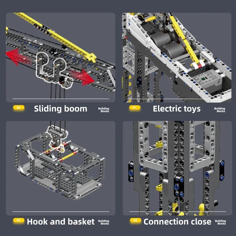 MOULD KING 17004 Macara turn Blocuri tehnice de construcție Jucării Suport telecomanda pentru copii Crăciun Cadouri pentru copii