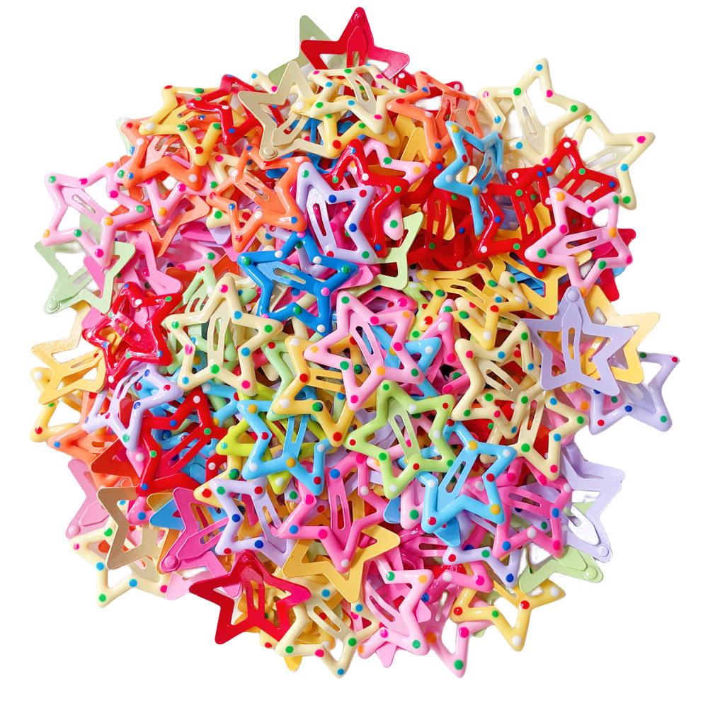 

KYDZSW 10 шт./набор Милые разноцветные заколки для волос в горошек и со звездами для девочек, детей. Прекрасное украшение для волос, заколки, детские аксессуары для волос