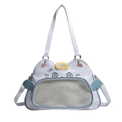 Harujio Ita Bag Ramenní taška Tote Kočka Ita Bag Mini Malá Ramenní taška Tote taška Ita Bag Kočka Tvar kočky Ita Bag Itaba Roztomilá Stylová Černobílá Oshikatsu
