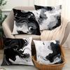 4Pc Black And Gold Brushstroke Art Pillowcasebedroom Living Room Sofa Home Decor Polyester Cushion Cover With Zipper
