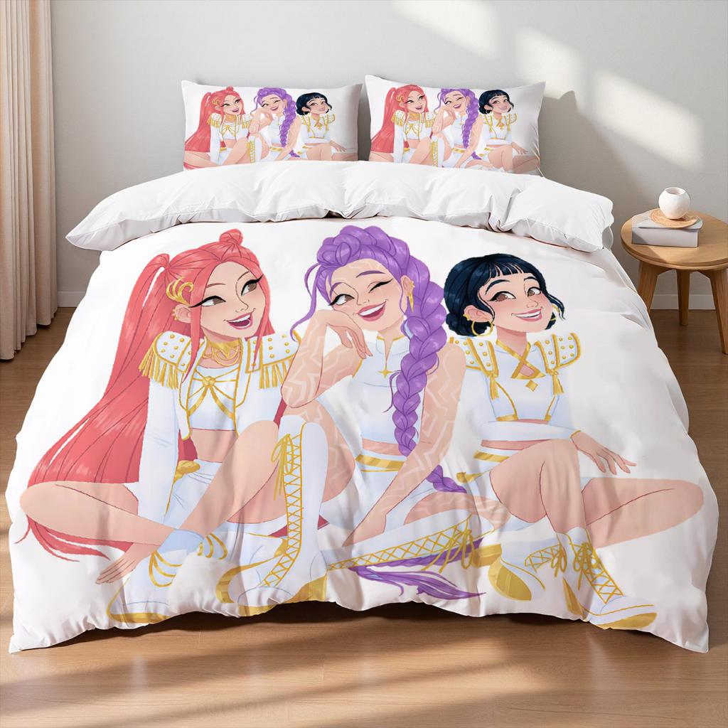Zoey Demon Hunters K-pop Girls Boys Group Printed Coreless Duvet Cover Multi Size Bedroom Dormitory Holiday Bedding Decoration