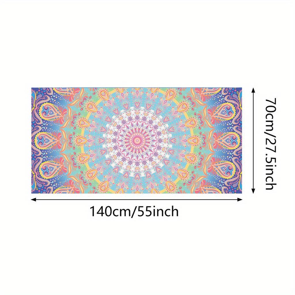 Quick-Dry Tropical Mandala Beach Towel | Soft, Absorbent & Lightweight | Fantasy Woven Towel for Travel & Poolside