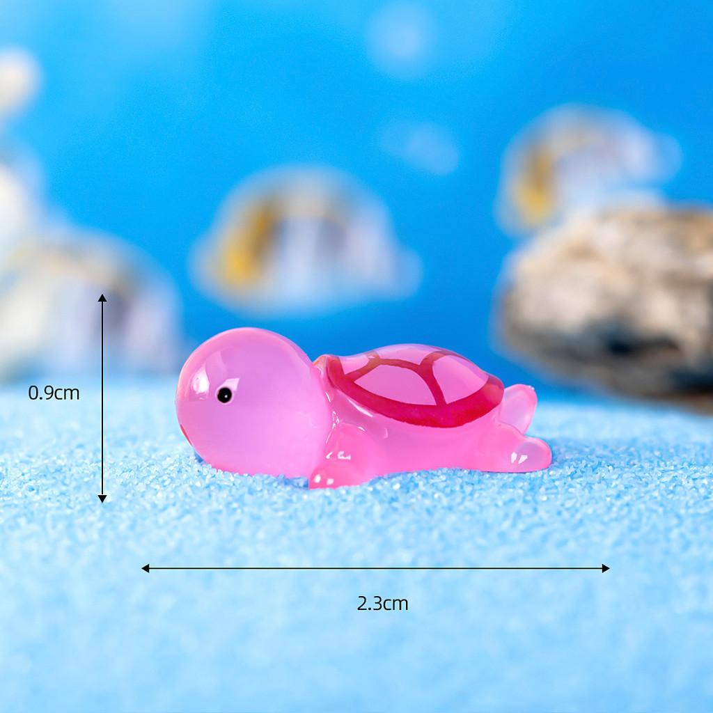 Colorful Luminous Resin Turtle Ornaments For Cartoon Style Tabletop Decorations
