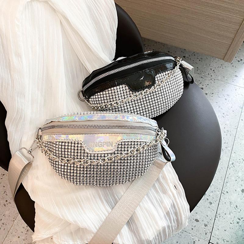 Casual Rhinestones Waist Pack Shiny Crystal Fanny Packs Crossbody Bags Evening CLE