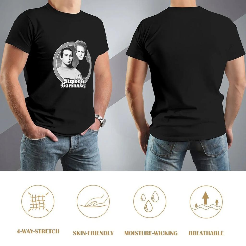 Simon & Garfunkel T-Shirt Summer Clothes Plus Size Clothes Blanks Plain White T Shirts Men