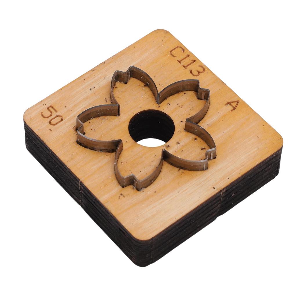 Leather Cutting Mold with Wood Base Flower Shape Punching Die for Making Keychain Bag Decorations