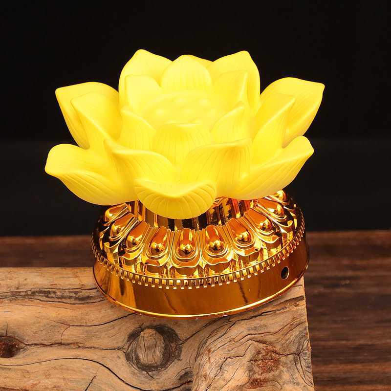 Seven-Color LED Lotus Lamp: Dual-Power Buddha Offering Light with Everlasting Seven Stars Illumination