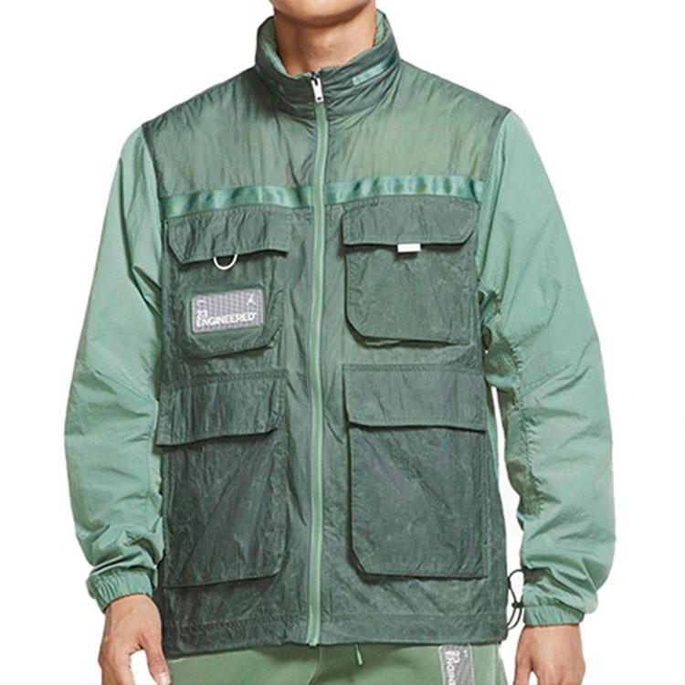 Jordan Jackets Men's Sage Green Hooded Moderate Workwear