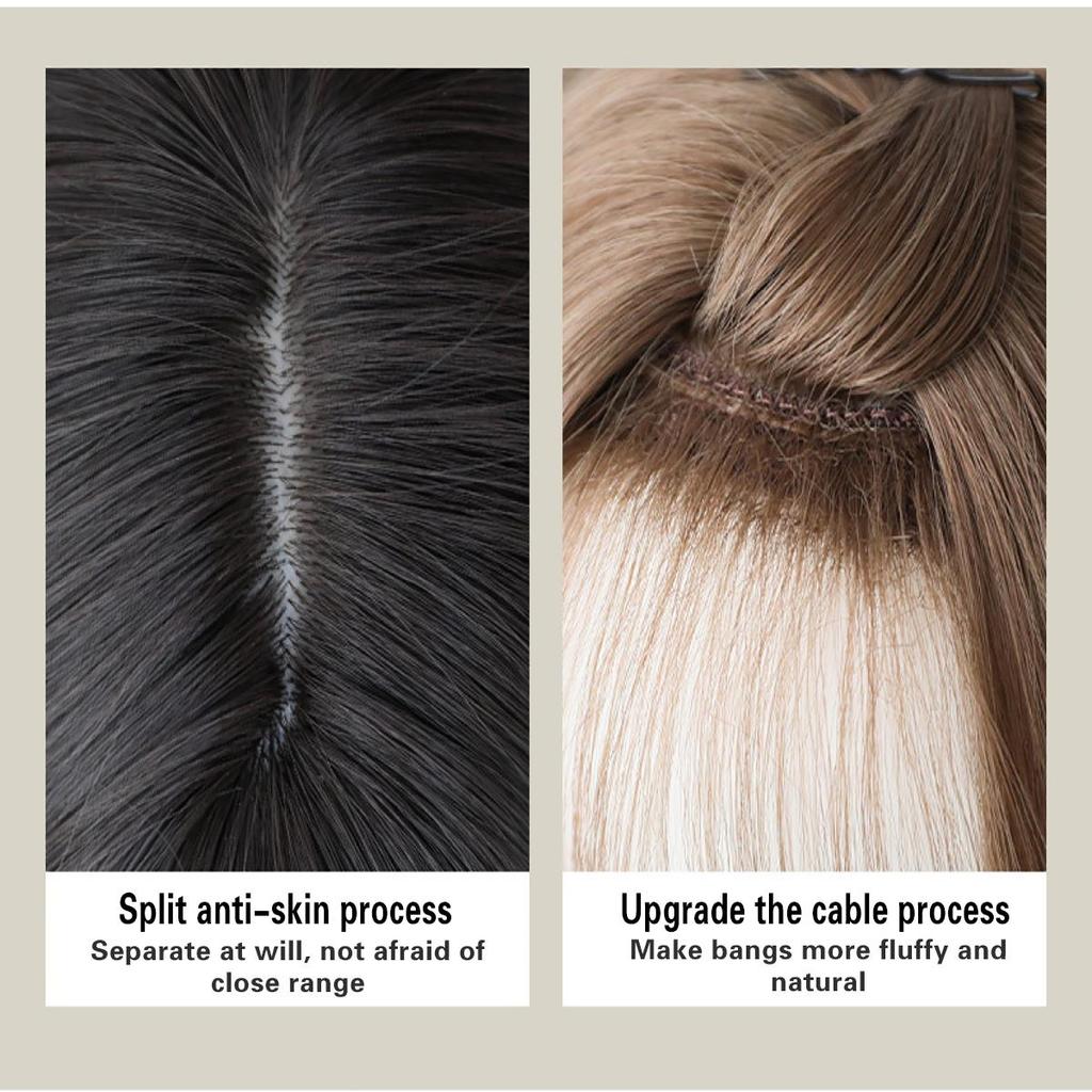 Voluminous Long Curly Wig with Feathered Bangs - Natural Looking Body Wave, Heat-Resistant Daily/Party/Wedding Hairpiece (Breathable Lightweight)