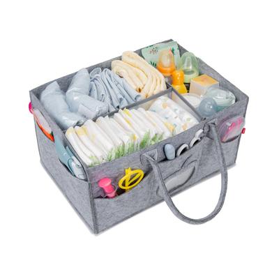 Tragbare Reise-Mama-Tasche, multifunktionale Windel-Aufbewahrungstasche aus Filzstoff, Aufbewahrungskorb für Baby-Windel-Organizer