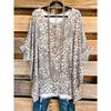 Camiseta de Mujer con Estampado de Leopardo Degradado 3D Animales Divertidos Estilo Casual Vacaciones Dobladillo Irregular Cuello Redondo Manga Corta Ropa de Mujer