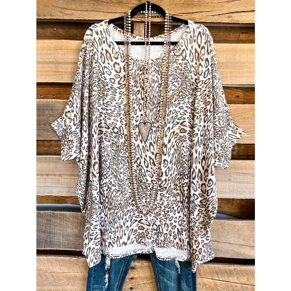 Camiseta de Mujer con Estampado de Leopardo Degradado 3D Animales Divertidos Estilo Casual Vacaciones Dobladillo Irregular Cuello Redondo Manga Corta Ropa de Mujer