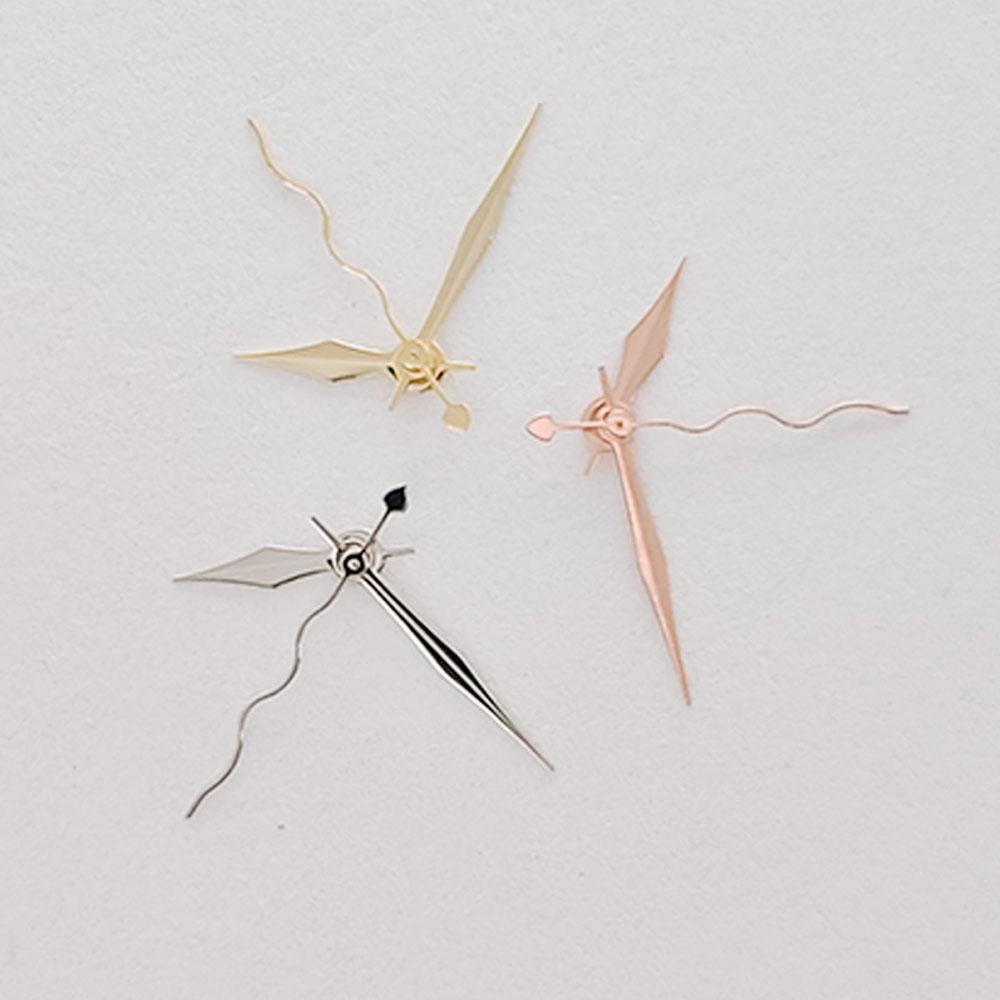 NH35 Watch Hands NH35A NH36 4R 7S No Luminous Wavy Polished Pointers Gold Silver Rose Gold Curly Ripple for Seiko Part Needle