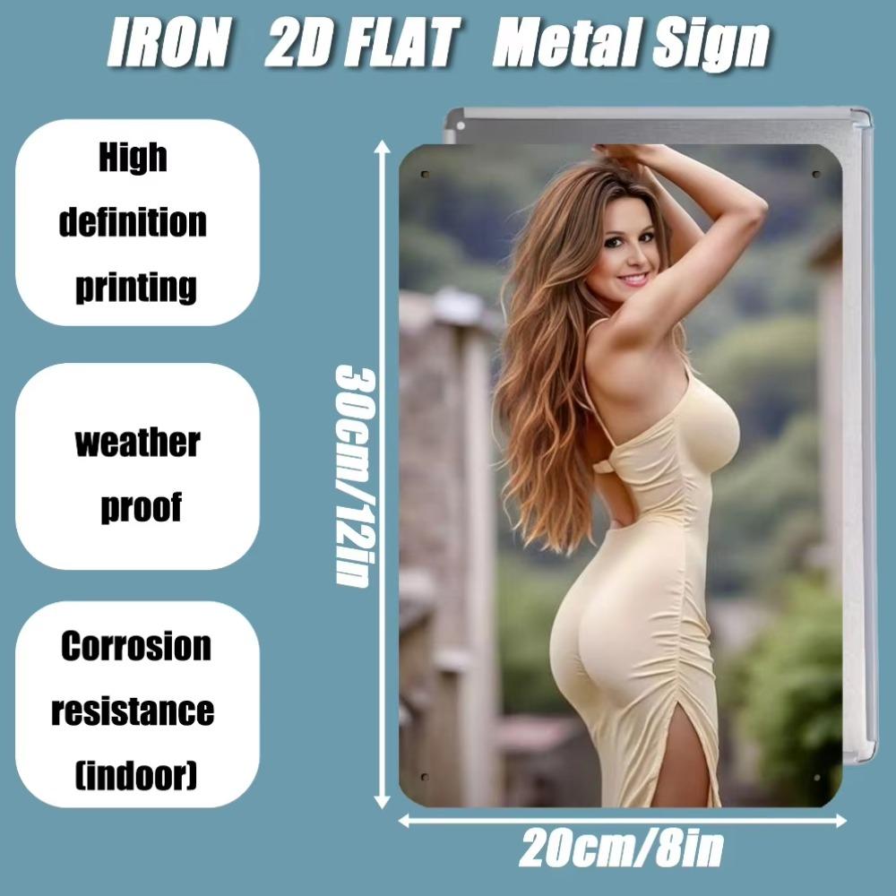Vintage Metal Wall Art Retro Hair Girl Decor Outdoor Indoor Sign