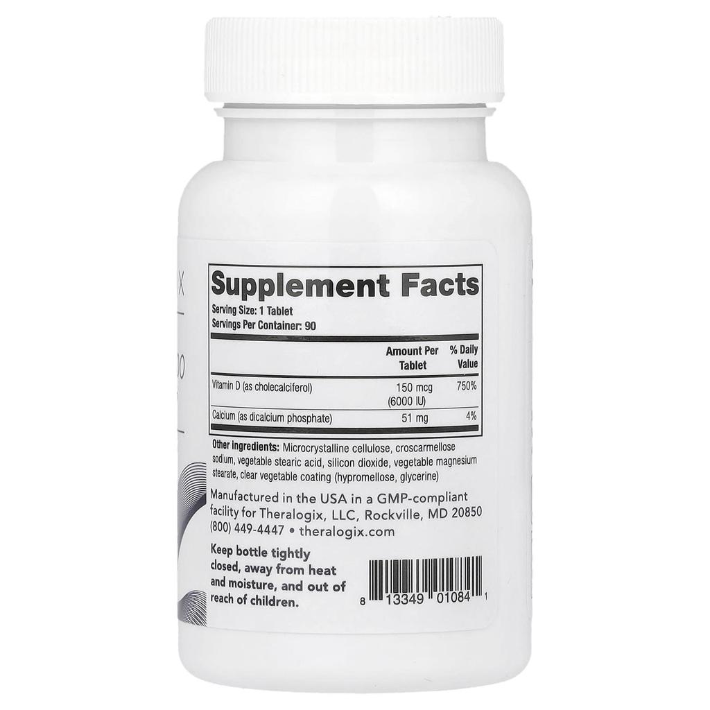 Theralogix, Thera-D 6000, 90 Tablets