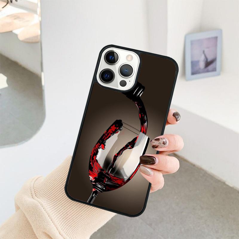 Red Wine Glass Phone Case For iPhone 17 Air 16 15 14 11 12 13 Pro MAX Plus coque Cover Shell
