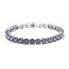 Platinum-Plated Multi-Color Zircon Bracelet - 6mm Diamond Accent for Women