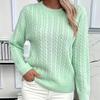Round Neck, Fried Dough Twists Thickened Knitwear, Female, Autumn and Winter 2025 New Style, Knitwear, Solid Color Top, Base Sweater