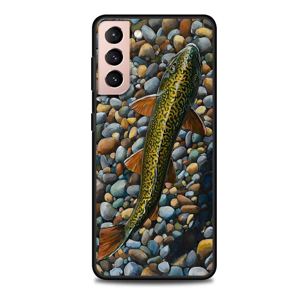 

Trout Fish Fishing Case for Samsung Galaxy S23 S10e S10 S21 FE S22 S9 S24 Ultra S20 Plus Soft Black TPU Phone Cover Bumper Samsung S9