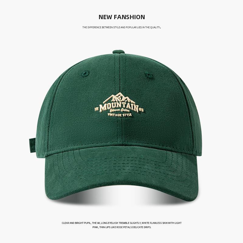 Unisex Dark Green Korean Baseball Cap - Stylish Soft Top for Spring & Autumn