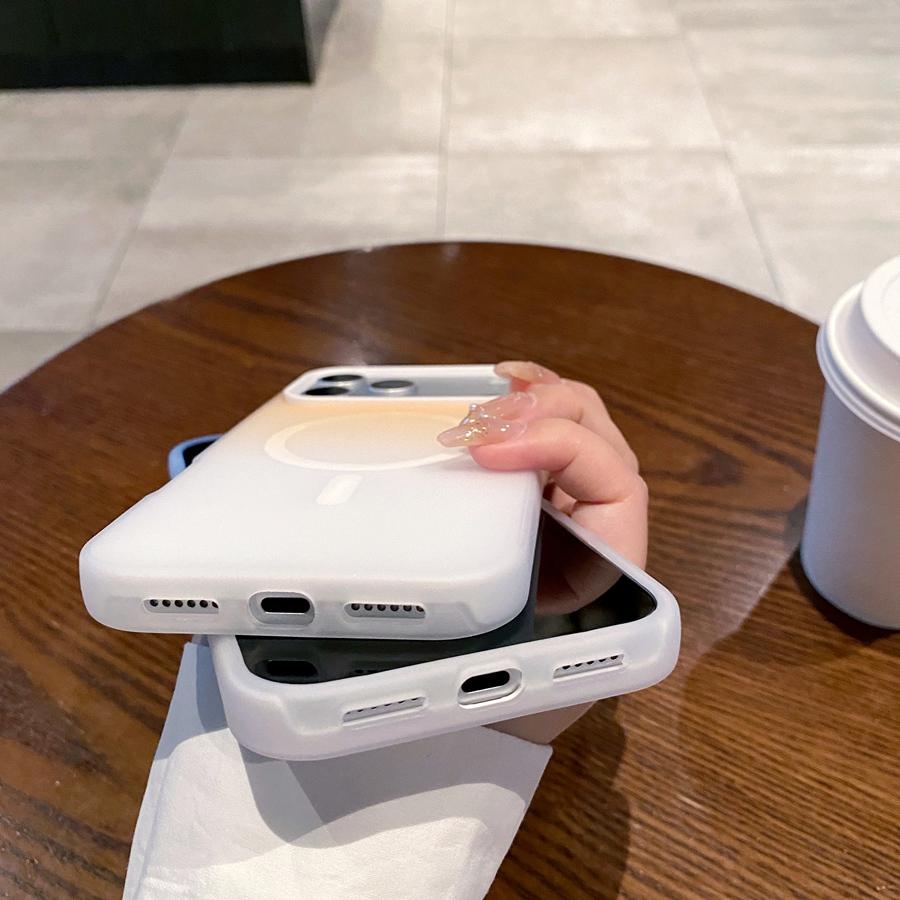 2 In 1 Shockproof Phone Case with Magnetic Wireless Charging for iPhone 17 16 15 14 13 12 Anti-yellowing Macaron Gradient Color Case Cover for MagSafe