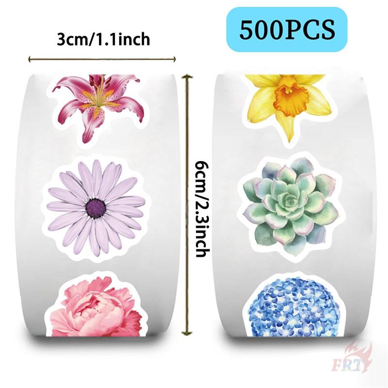 500Pcs/Roll Flowers In Blossom Kids Rewards Stickers - DIY Scrapbooks Album Decor Sealing Label Decals