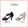 Chaussures de danse latine pour femmes, sandales de salle de bal pour filles, chaussures de danse de fête, talon haut 8 cm